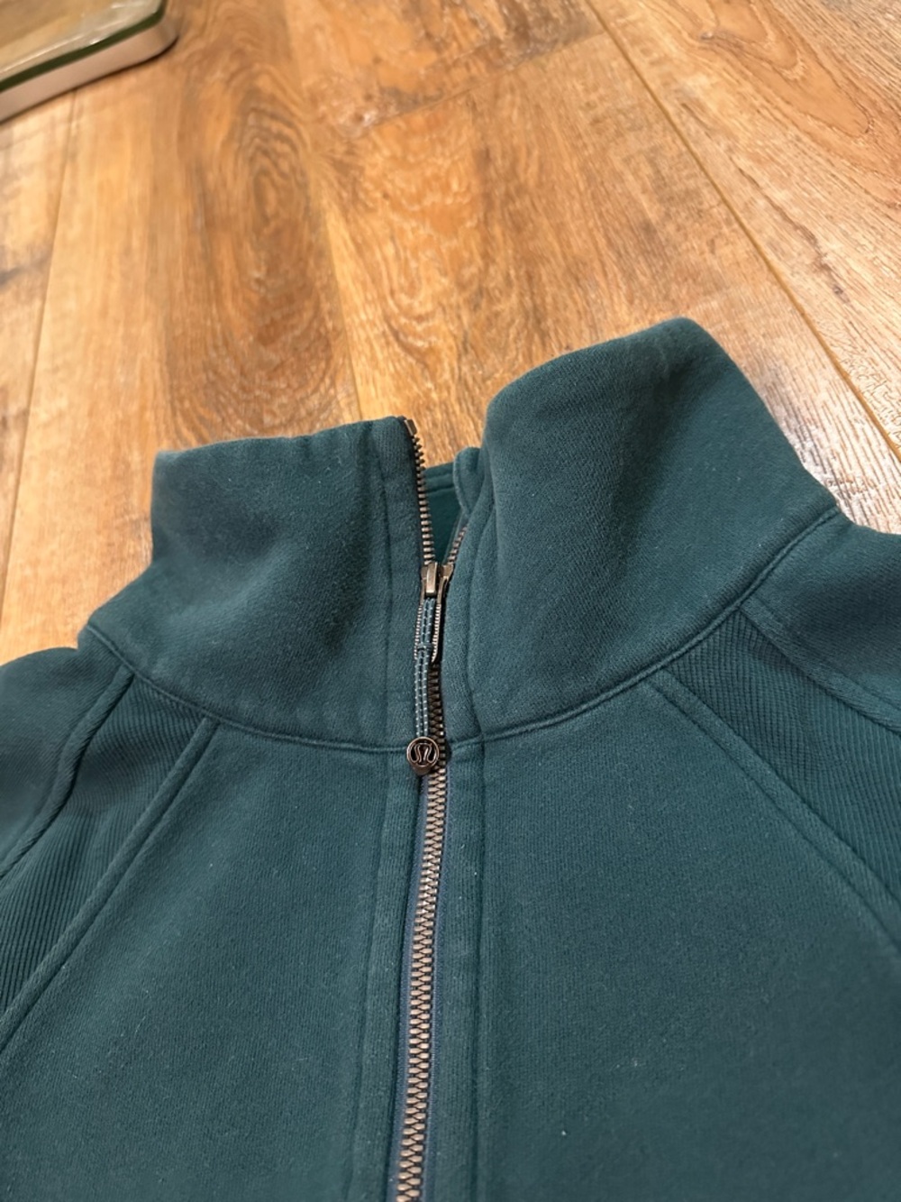 Lululemon Forest Green Zip Pullover thick sweatshirt size M/L mock neck women’s - Picture 2 of 7